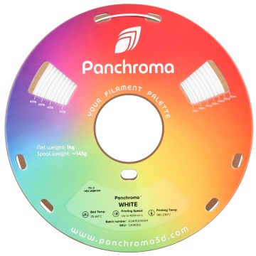 Vedere frontala rola de filament 1.75 mm Polymaker Panchroma CoPE White 1kg - Filamente3D.ro
