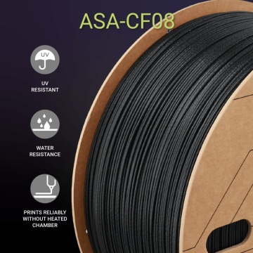 Avantajele filamentului Polymaker Fiberon ASA-CF08 Black 3kg - Filamente3D.ro