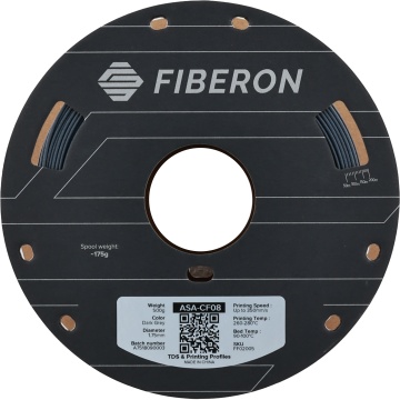 Vedere frontala filament Polymaker Fiberon ASA-CF08 Dark Grey - Filamente3D.ro