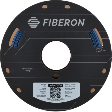 Vedere frontala rola filament Polymaker Fiberon ASA-CF08 Navy Blue - Filamente3D.ro