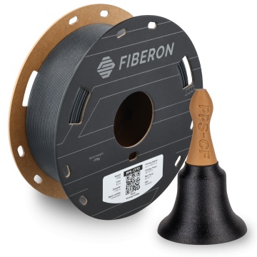 Clopotel si rola de filament 1.75 mm Polymaker Fiberon PPS-CF10 Black (negru) 500g - Filamente3D.ro