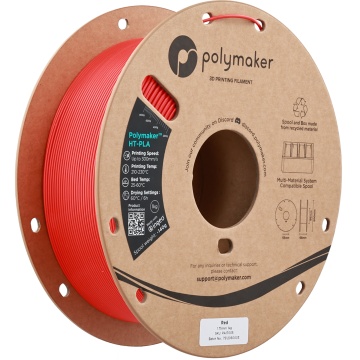 Rola vertical filament Polymaker HT-PLA Red 1kg - Filamente3D.ro