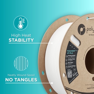 Calitatile filamentului Polymaker HT-PLA White - Filamente3D.ro