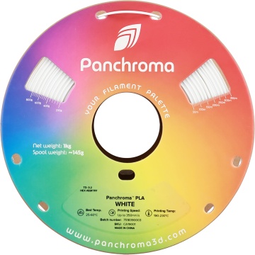 Vedere frontala rola de filament Polymaker Panchroma PLA White 1kg - Filamente3D.ro