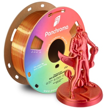 Rola si statueta Polyman printata din filament Polymaker Panchroma PLA Dual Silk Sunset Gold-Red - Filamente3D.ro