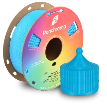 Cutie printata si rola de filament din care a fost printat, Panchroma Matte PLA Sky Blue - Filamente3D.ro