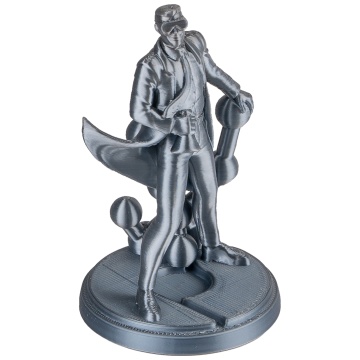 Statueta Polyman printata din filament Polymaker Panchroma PLA Silk Chrome - Filamente3D.ro
