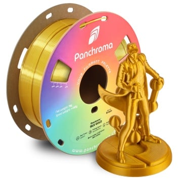 Rola si statueta Polyman printata din filament Polymaker Panchroma PLA Silk Gold - Filamente3D.ro