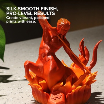 Statueta elf cu arc printata din filament Polymaker Panchroma PLA Silk Gradient Fire 1kg - Filamente3D.ro