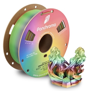 Rola si statueta sirene printata din filament Polymaker Panchroma PLA Silk Gradient Rainbow 1kg - Filamente3D.ro