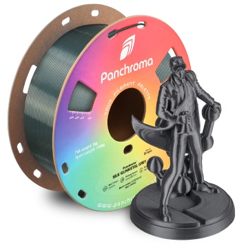 Rola si statueta printata din filament Polymaker Panchroma PLA Silk Gunmetal Grey - Filamente3D.ro