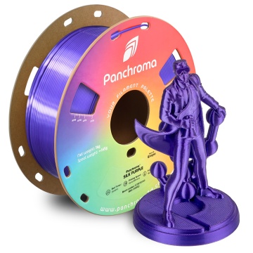 Rola si statueta Polyman printata din filament Polymaker Panchroma PLA Silk Purple - Filamente3D.ro