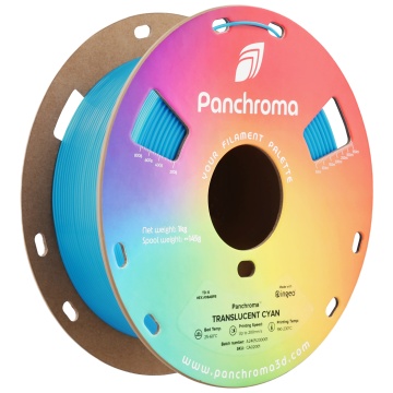 Rola verticala - filament Polymaker Panchroma PLA Translucent Cyan 1kg - Filamente3D.ro