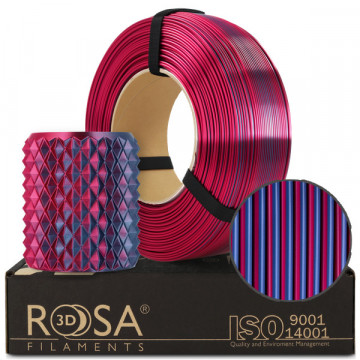 Filament 1.75 mm Rosa 3D ReFill PLA Magic Silk Midnight City (albastru - fucsia) 1kg