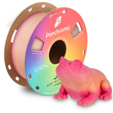 Broscuta printata si rola filament Polymaker Panchroma PLA Gradient Matte Spring 1kg - Filamente3D.ro