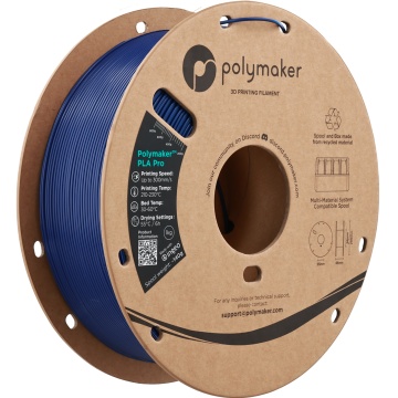 Vedere axonometrica rola de filament 1.75mm Polymaker PLA Pro - High Speed Tough PLA Blue (albastru) 1kg