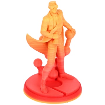 Statueta Polyman printata din filament 1.75mm Polymaker PolyTerra PLA Gradient Fall (Lava Red - Sunrise Orange) 1kg - Filamente3D.ro