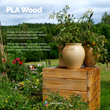Vaza printata 3D din filament add: north Wood PLA Light Oak 500g - Filamente3D.ro