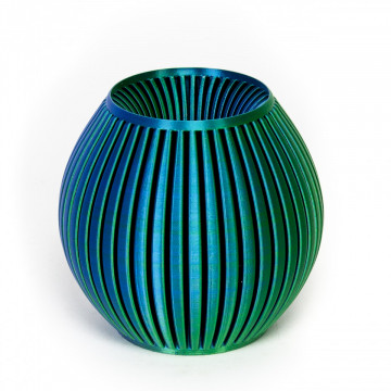 Vaza printata 3D din filament FormFutura High Gloss PLA - ColorMorph Green&Blue (verde si albastru) 750g - Filamente3D.ro
