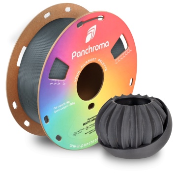 Vaza printata si rola de filament din care a fost printat, Panchroma Matte PLA Ash Grey - Filamente3D.ro