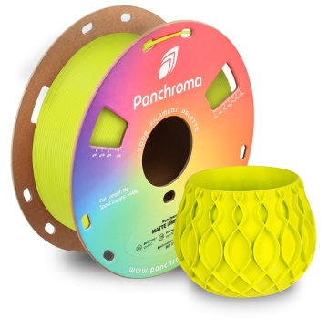 Vaza printata si rola de filament din care a fost printata, Panchroma Matte PLA Lime Green - Filamente3D.ro