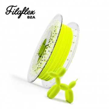 Catel printat 3D din filament Recreus FilaFlex Original 82A Fluor (verde fosforescent) 500g si rola si text - Filamente3D.ro