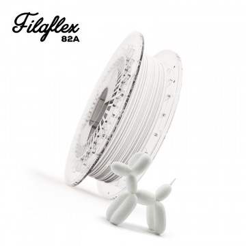 Catel printat 3D din filament Recreus FilaFlex Original 82A White (alb) 500g si rola si text - Filamente3D.ro