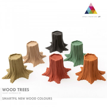 Trunchiuri de copac printate 3D in mai multe culori - filament SmartFil PLA Wood 750g - Filamente3D.ro