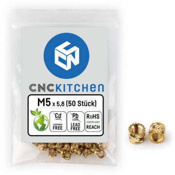 Inserturi filetate CNC Kitchen - M5 Short (M5x5.8) - 50 buc