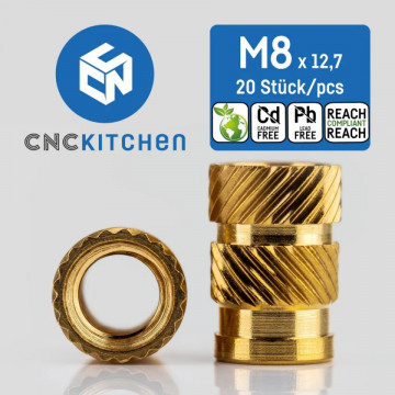 Inserturi filetate CNC Kitchen - M8 Standard (M8x12.7) - 20 buc
