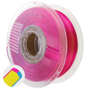 Rola de filament AzureFilm PLA Silk Tri Color Sunrise Pop 1kg (vedere 2) - Filamente3D.ro