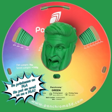 Rola si cap statueta om printata din filament 1.75 mm Polymaker Panchroma CoPE Green 1kg - Wow! Nu pot sa cred ca nu e PLA - Filamente3D.ro