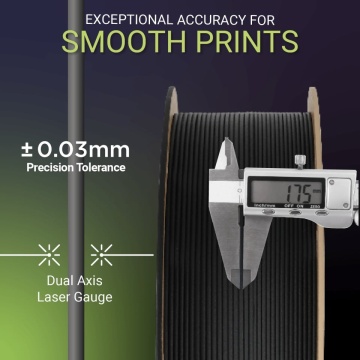 Tolerante reduse  filament Polymaker Fiberon ASA-CF08 Black 3kg - Filamente3D.ro