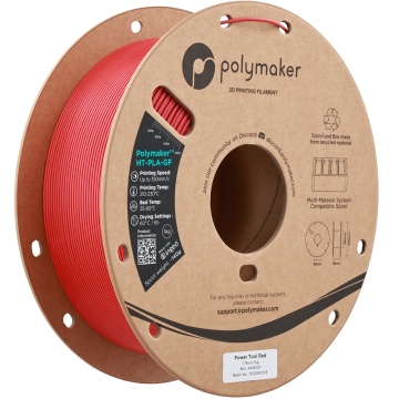 Rola vertical filament Polymaker HT-PLA-GF Power Tool Red 1kg - Filamente3D.ro