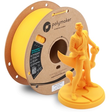 Rola si statueta Polyman printata din filament Polymaker HT-PLA-GF Power Tool Yellow 1kg - Filamente3D.ro