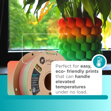 Rola si Obiect printat cu filamentul Polymaker HT-PLA Gradient Rainbow - Filamente3D.ro