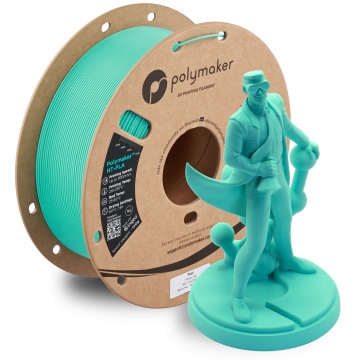 Rola si statueta Polyman printata din filament Polymaker HT-PLA Teal 1kg - Filamente3D.ro