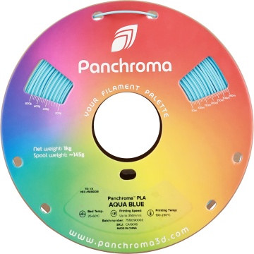 Vedere frontala rola de filament Polymaker Panchroma PLA Aqua Blue 1kg - Filamente3D.ro