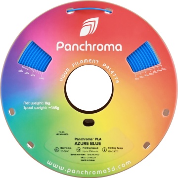 Vedere frontala rola filament Polymaker Panchroma PLA Azure Blue 1kg - Filamente3D.ro