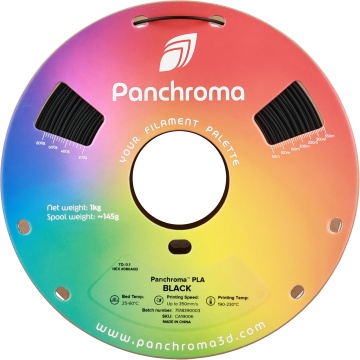 Vedere frontala rola de filament Polymaker Panchroma PLA Black 1kg - Filamente3D.ro