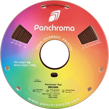 Vedere frontala rola de filament Polymaker Panchroma PLA Brown 1kg - Filamente3D.ro