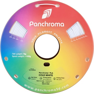 Vedere frontala filament Polymaker Panchroma PLA Cold White 1kg - Filamente3D.ro