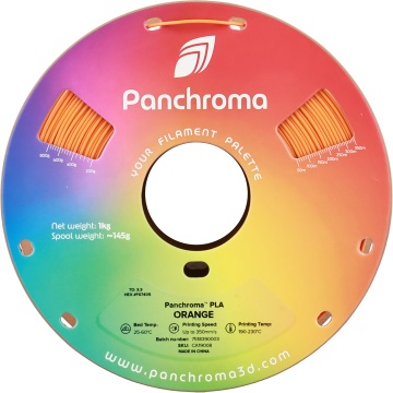 Vedere frontala rola de filament Polymaker Panchroma PLA Orange 1kg - Filamente3D.ro