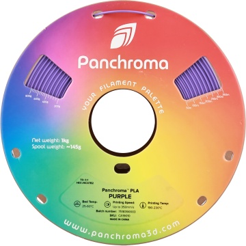 Vedere frontala rola de filament Polymaker Panchroma PLA Purple 1kg - Filamente3D.ro