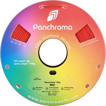Vedere frontala rola de filament Polymaker Panchroma PLA Red 1kg - Filamente3D.ro