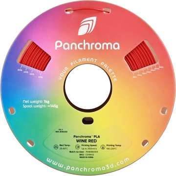 Vedere frontala rola de filament Polymaker Panchroma PLA Wine Red 1kg - Filamente3D.ro