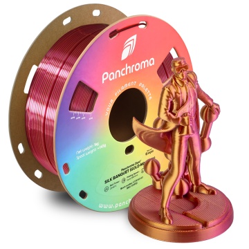 Rola si statueta Polyman printata din filament Polymaker Panchroma PLA Dual Silk Banquet Gold-Magenta - Filamente3D.ro