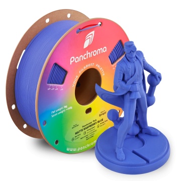 Statueta om de stiinta printat din rola de filament 1.75 mm Polymaker Panchroma PLA Matte Raspberry Blue 1kg si rola