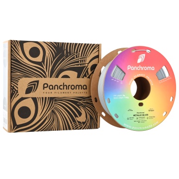 Rola filament 3D si ambalaj Panchroma Metallic Silver cu efect metalic argintiu si sclipici - ideal pentru finisaje decorative - Filamente3D.ro