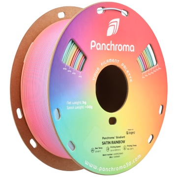 Rola amplasata vertical - filament Polymaker Panchroma Satin Gradient Rainbow 1kg - Filamente3D.ro